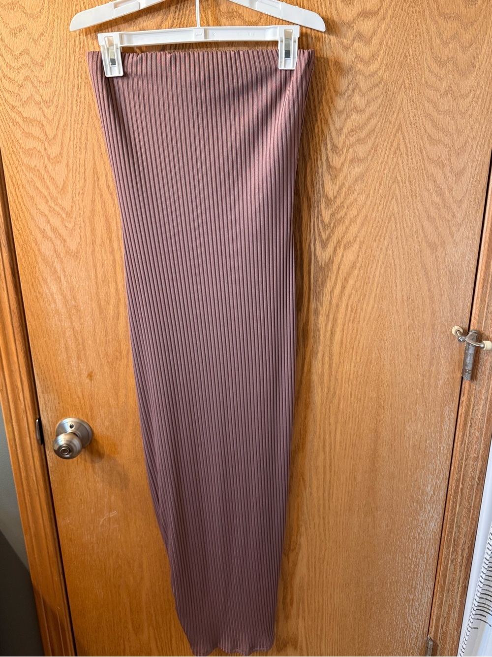 Maternity Ribbed Maxi Skirt Dress Set in Mauve